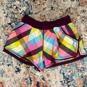 lululemon plaid colorful shorts
